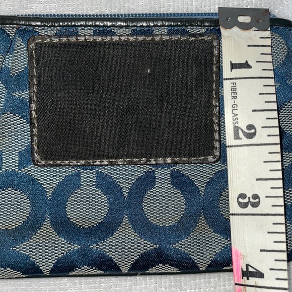 Discontinued Coach Blue Signature Canvas Small C Wristlet Clutch Coin Purse - Picture 2 of 6